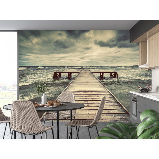 Panoramic Wallpaper - Wall Mural - Sea Pontoon