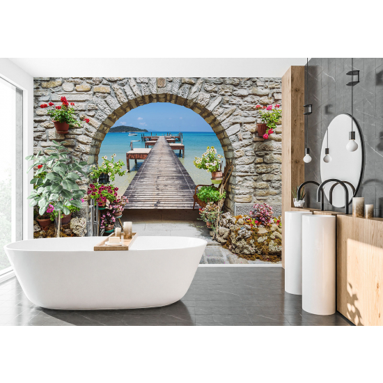 Panoramic Wallpaper - Wall Mural - Sea Pontoon