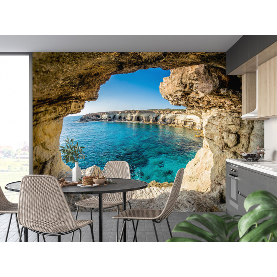 Panoramic Wallpaper - Wall Mural - Sea View Cave