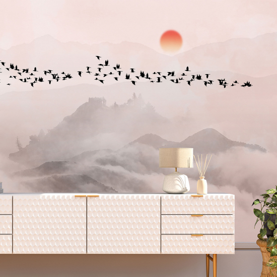 Panoramic Wallpaper - Wall Mural - Sun Birds