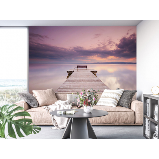 Panoramic Wallpaper - Wall Mural - Sunset Pontoon