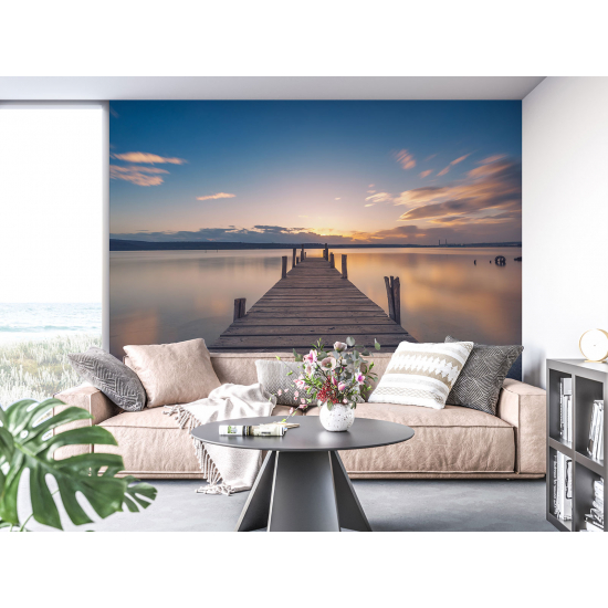 Panoramic Wallpaper - Wall Mural - Sunset Pontoon