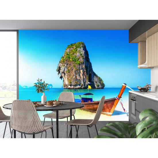 Panoramic Wallpaper - Wall Mural - Thailand Boat