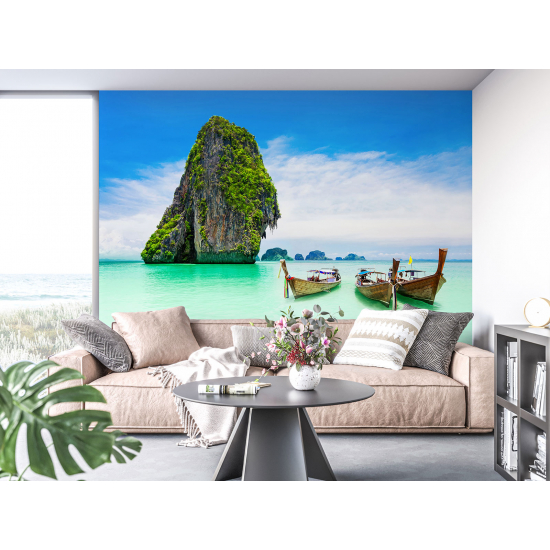 Panoramic Wallpaper - Wall Mural - Thailand Boats