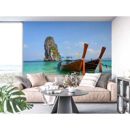 Panoramic Wallpaper - Wall Mural - Thailand Boats