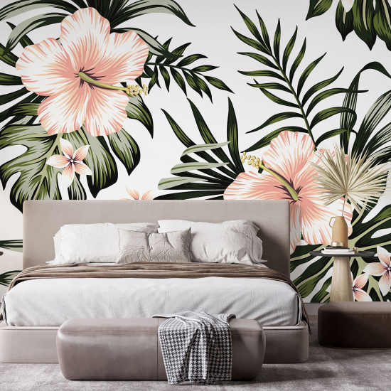 Panoramic Wallpaper - Wall Mural - Tropical Flowers