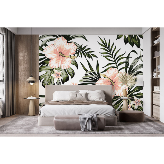 Panoramic Wallpaper - Wall Mural - Tropical Flowers