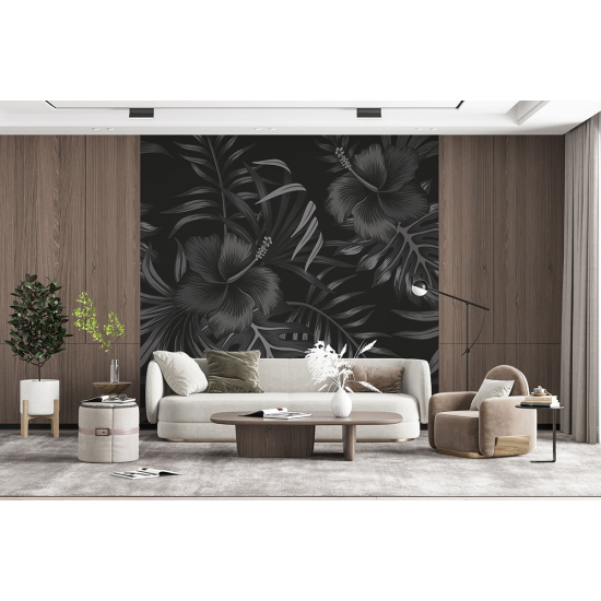 Panoramic Wallpaper - Wall Mural - Tropical Flowers