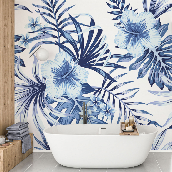 Panoramic Wallpaper - Wall Mural - Tropical Flowers