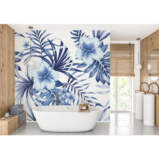 Panoramic Wallpaper - Wall Mural - Tropical Flowers