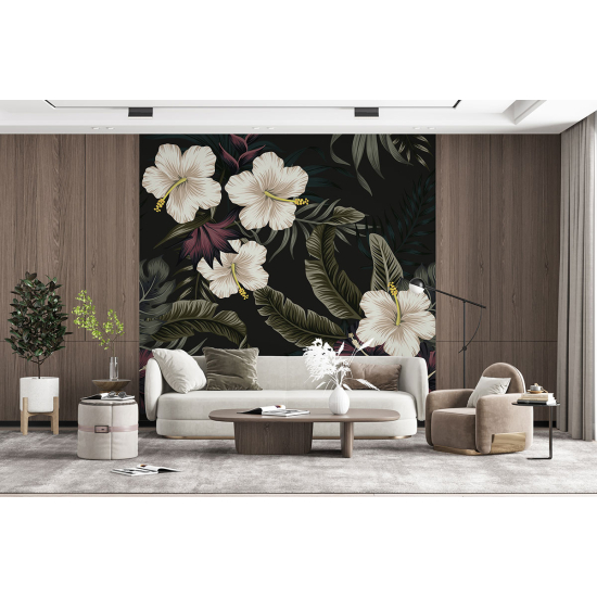 Panoramic Wallpaper - Wall Mural - Tropical Flowers