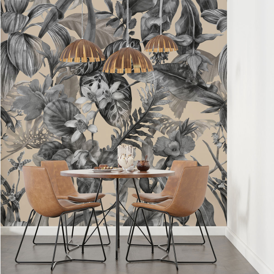 Panoramic Wallpaper - Wall Mural - Tropical Flowers