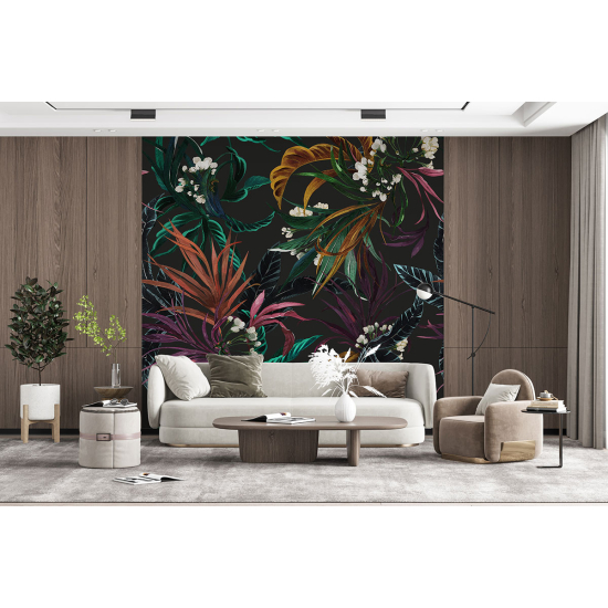 Panoramic Wallpaper - Wall Mural - Tropical Flowers