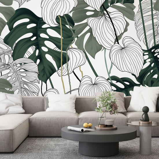 Panoramic Wallpaper - Wall Mural - Tropical Flowers