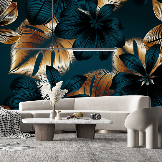 Panoramic Wallpaper - Wall Mural - Tropical Flowers