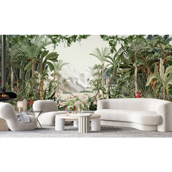 Panoramic Wallpaper - Wall Mural - Tropical forest