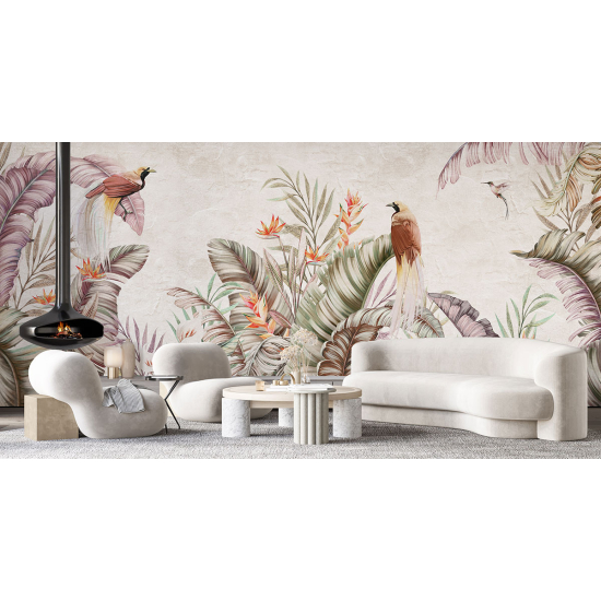 Panoramic Wallpaper - Wall Mural - Tropical Forest Birds