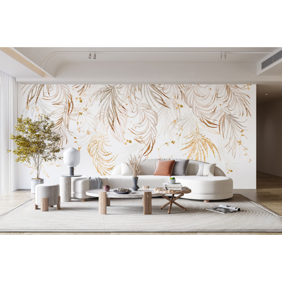 Panoramic Wallpaper - Wall Mural - Tropical leaves