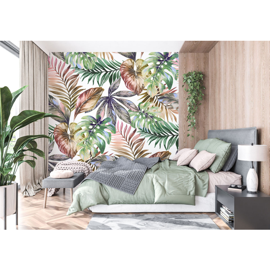 Panoramic Wallpaper - Wall Mural - Tropical leaves