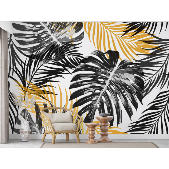 Panoramic Wallpaper - Wall Mural - Tropical leaves