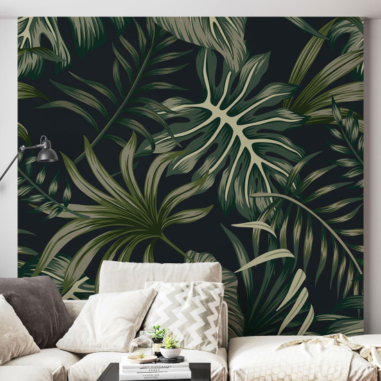 Panoramic Wallpaper - Wall Mural - Tropical leaves