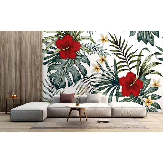 Panoramic Wallpaper - Wall Mural - Tropical leaves