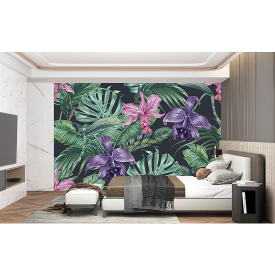 Panoramic Wallpaper - Wall Mural - Tropical leaves