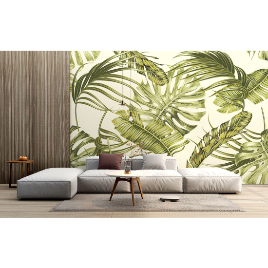 Panoramic Wallpaper - Wall Mural - Tropical leaves