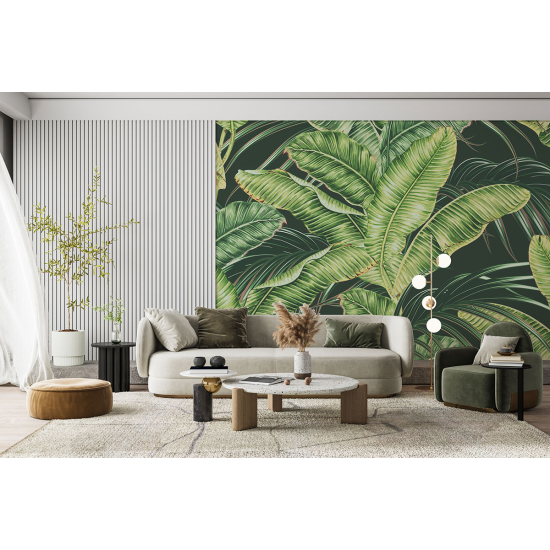 Panoramic Wallpaper - Wall Mural - Tropical leaves