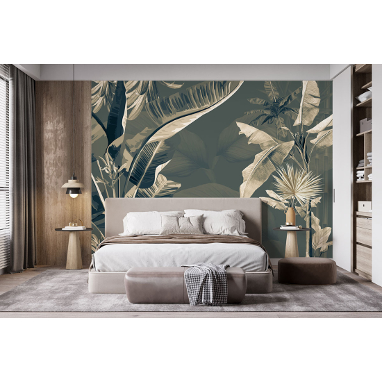 Panoramic Wallpaper - Wall Mural - Tropical leaves