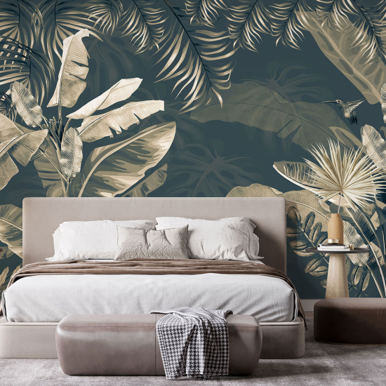 Panoramic Wallpaper - Wall Mural - Tropical leaves