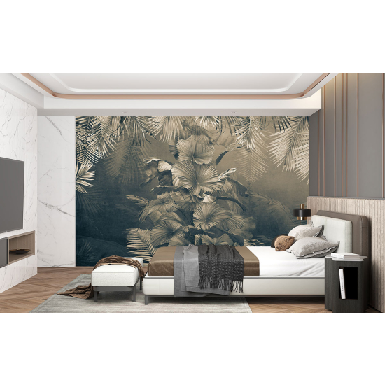 Panoramic Wallpaper - Wall Mural - Tropical leaves