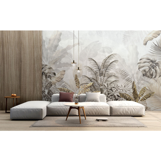 Panoramic Wallpaper - Wall Mural - Tropical leaves