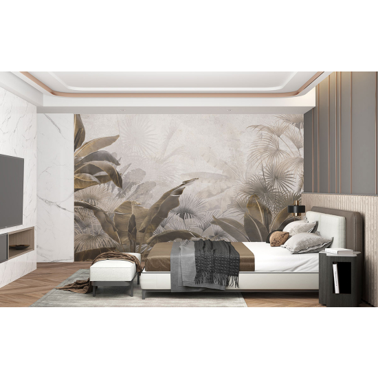 Panoramic Wallpaper - Wall Mural - Tropical leaves