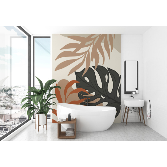 Panoramic Wallpaper - Wall Mural - Tropical leaves