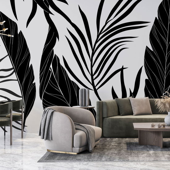 Panoramic Wallpaper - Wall Mural - Tropical leaves