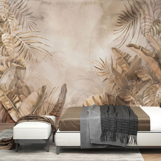 Panoramic Wallpaper - Wall Mural - Tropical leaves