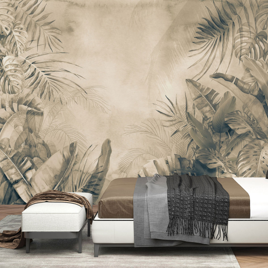 Panoramic Wallpaper - Wall Mural - Tropical leaves