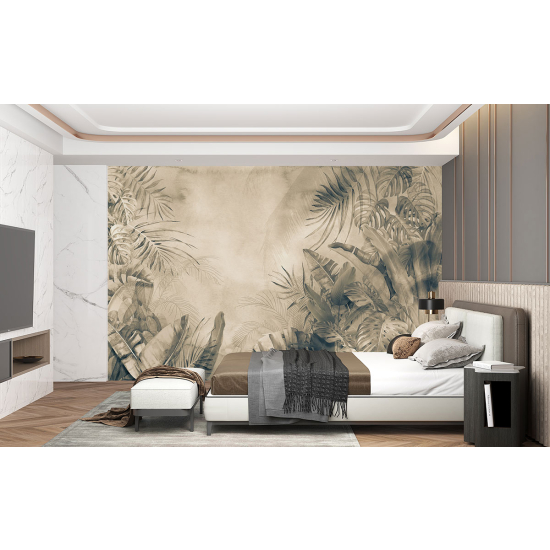 Panoramic Wallpaper - Wall Mural - Tropical leaves