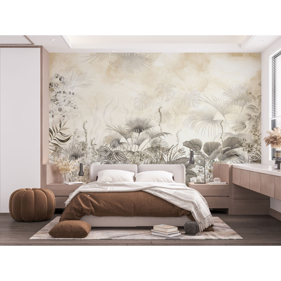 Panoramic Wallpaper - Wall Mural - Tropical leaves