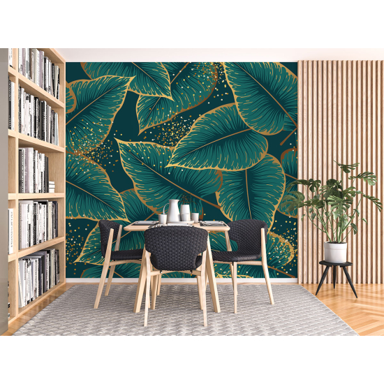 Panoramic Wallpaper - Wall Mural - Tropical leaves