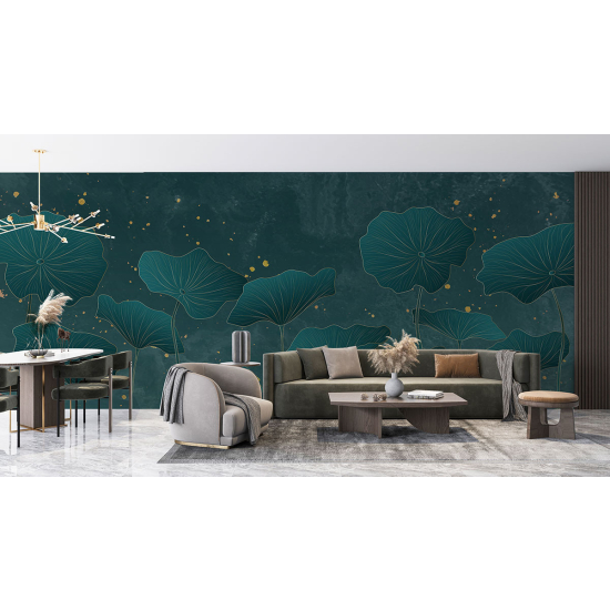 Panoramic Wallpaper - Wall Mural - Tropical leaves