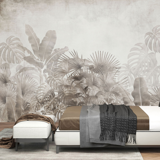 Panoramic Wallpaper - Wall Mural - Tropical leaves