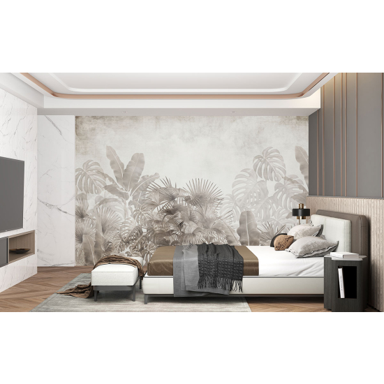 Panoramic Wallpaper - Wall Mural - Tropical leaves