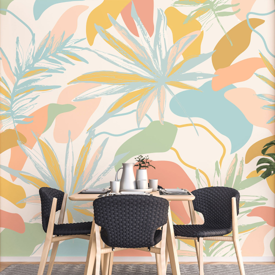 Panoramic Wallpaper - Wall Mural - Tropical leaves