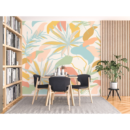 Panoramic Wallpaper - Wall Mural - Tropical leaves