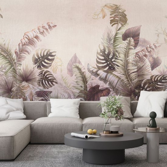 Panoramic Wallpaper - Wall Mural - Tropical leaves