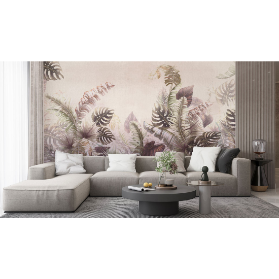 Panoramic Wallpaper - Wall Mural - Tropical leaves