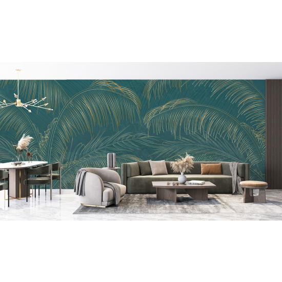 Panoramic Wallpaper - Wall Mural - Tropical leaves