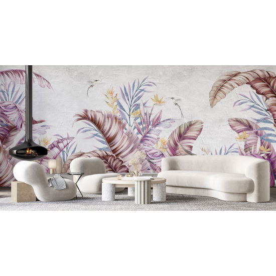 Panoramic Wallpaper - Wall Mural - Tropical leaves